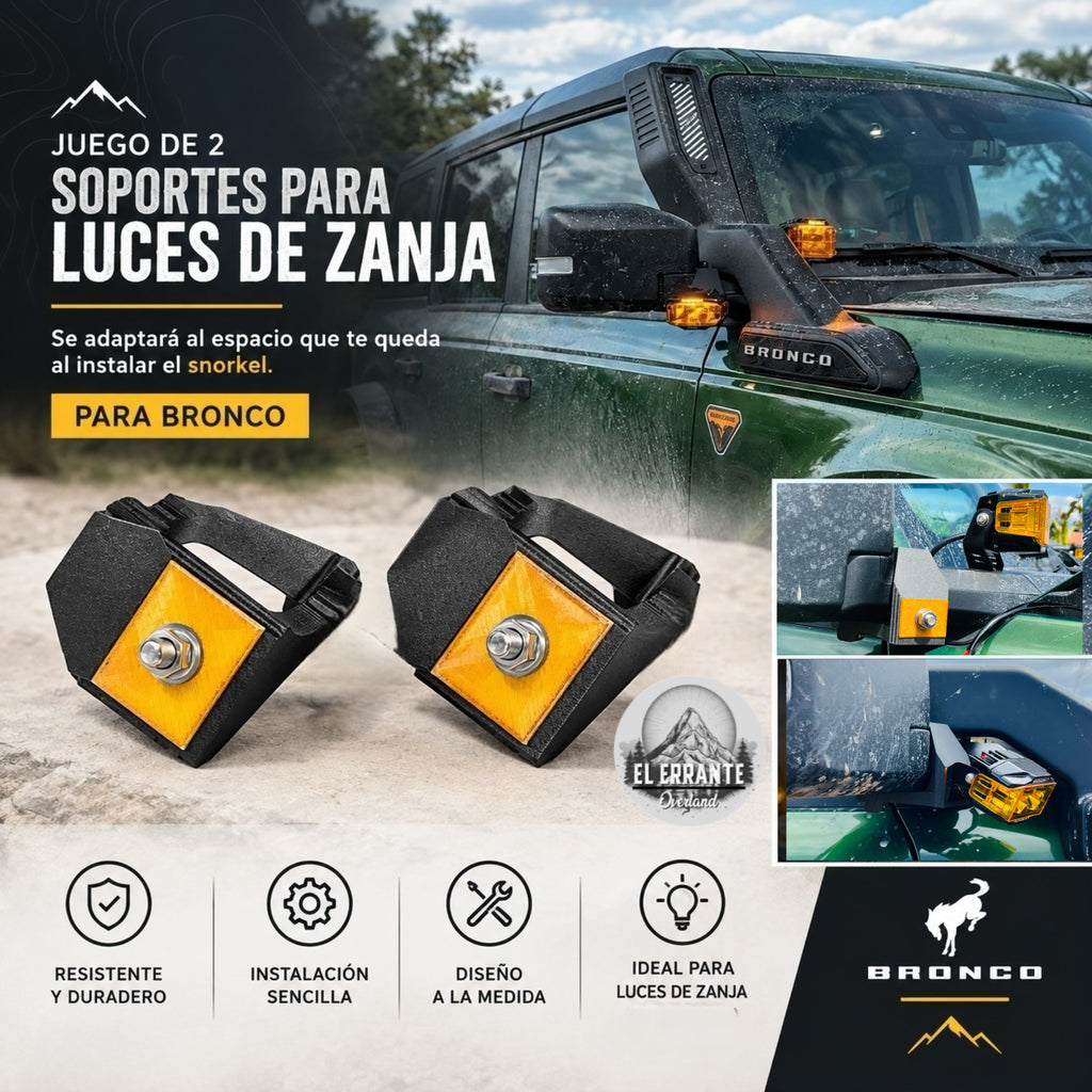 Soportes de luces de zanja de Ford Bronco